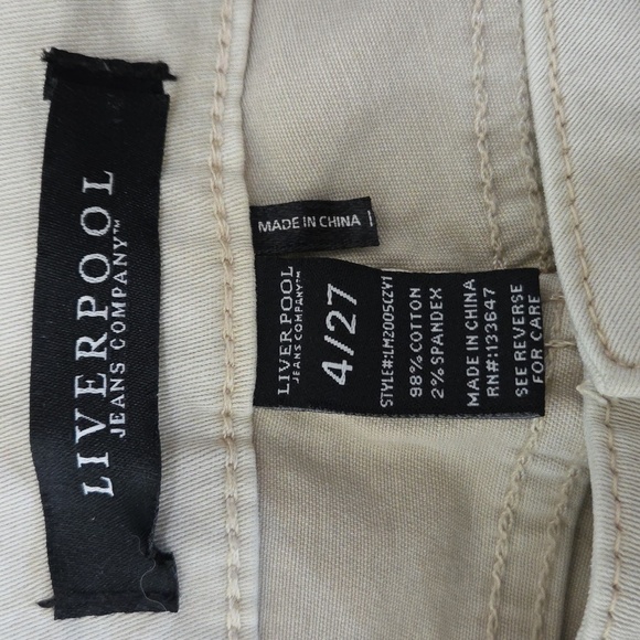 NWT Liverpool | Beige Cropped Penny Ankle Skinny Jeans Size 27/4 - Picture 3 of 6